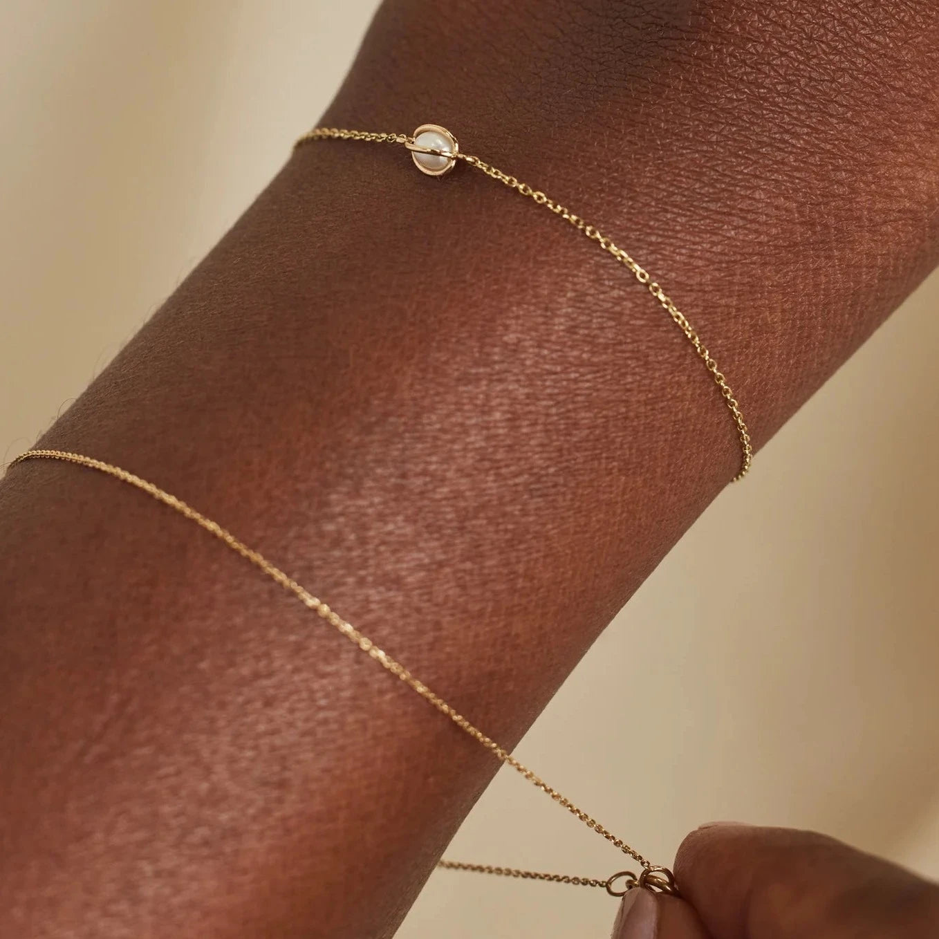 Caged Pearl Bracelet