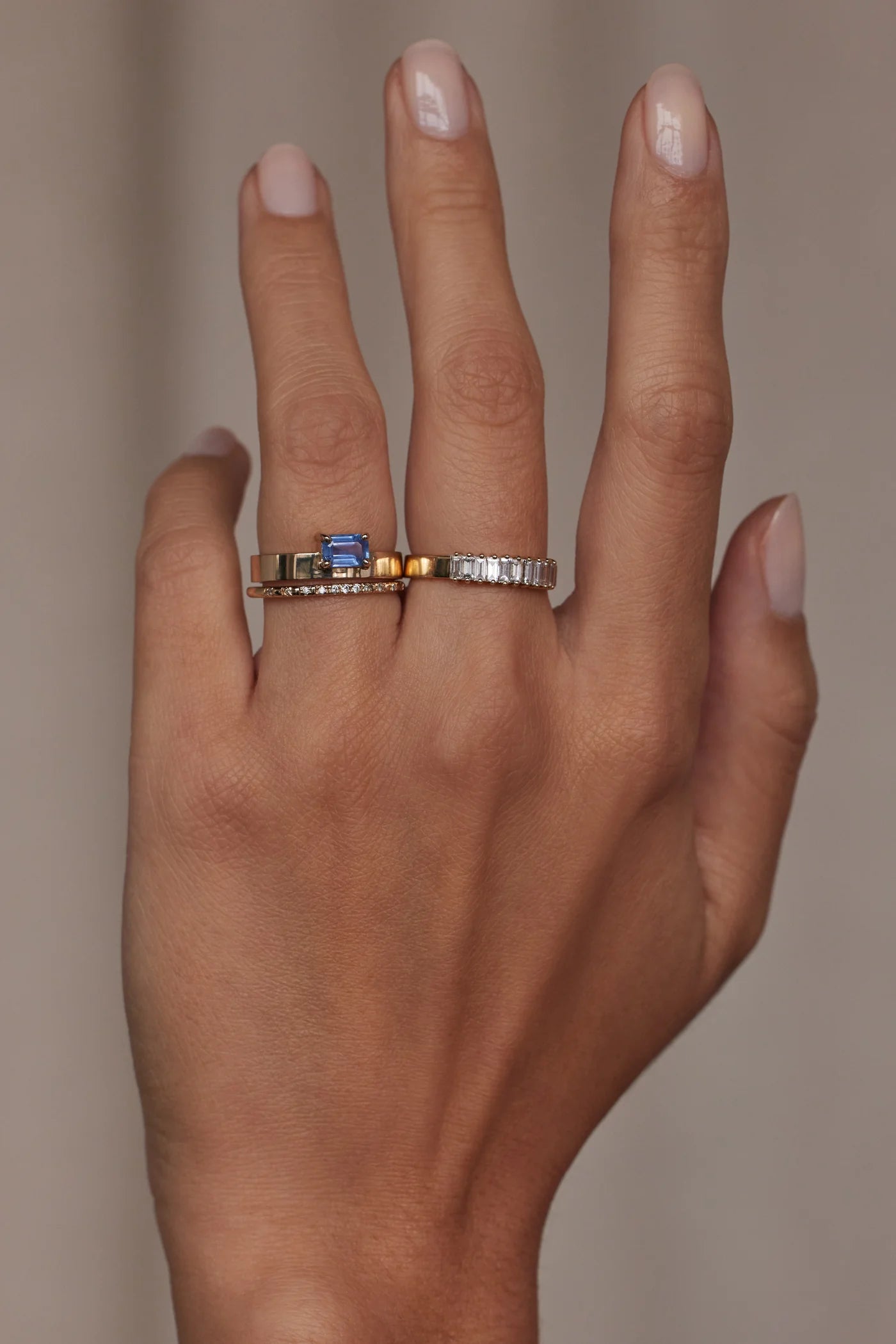 Medium Emerald Cut Blue Sapphire Monolith Ring — Commitment, Curated
