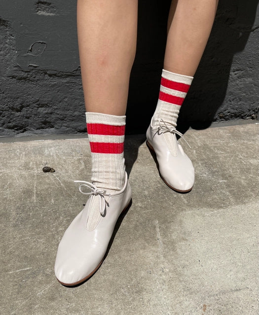 Le Bon Shoppe Her Varsity Socks - Red