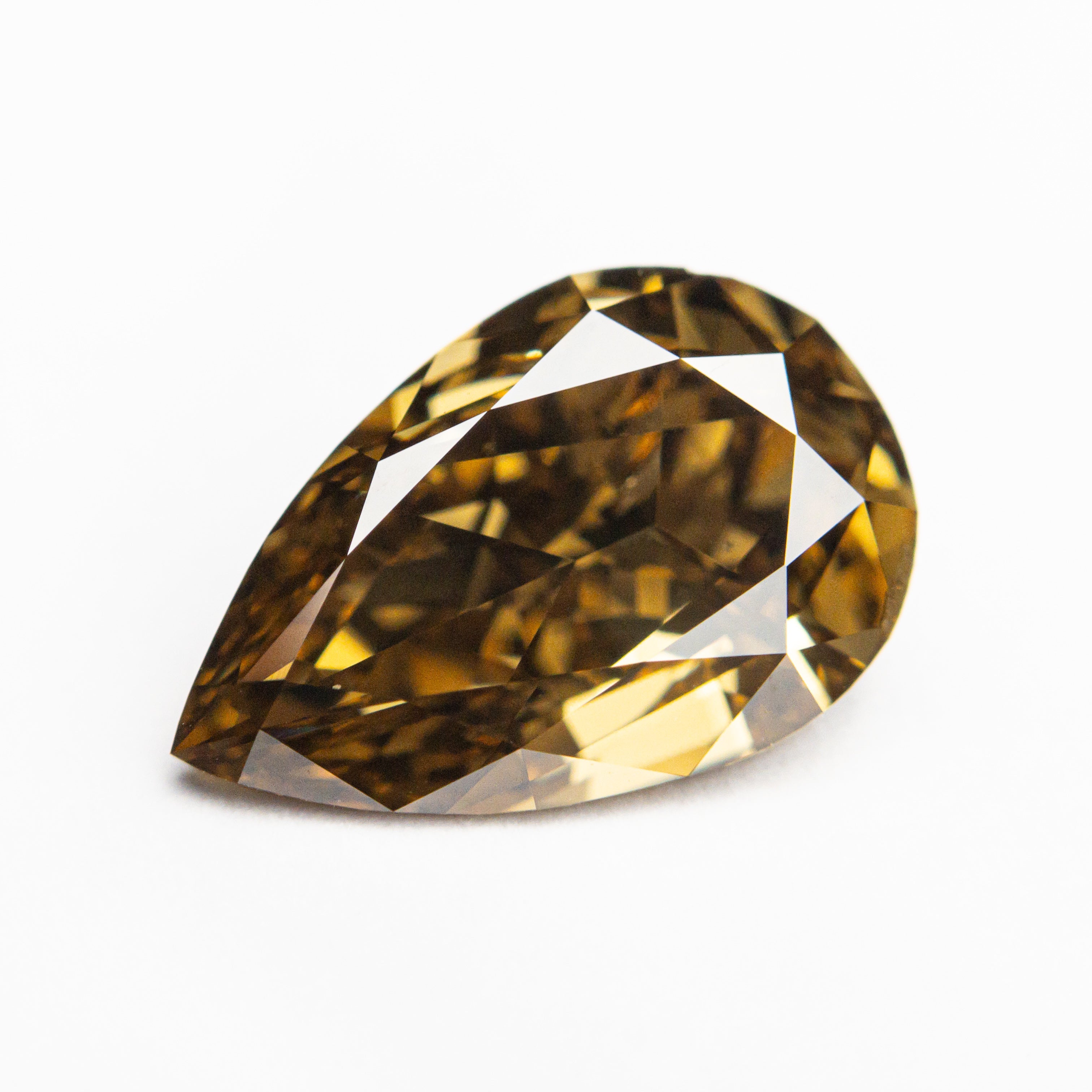 2.50ct 11.97x7.83x4.23mm GIA SI1 Fancy Dark Yellow-Brown Pear Brilliant ๐ฆ๐บ 24110-01