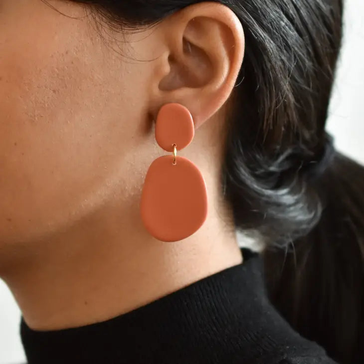 Pebble Drop Earrings - Plum