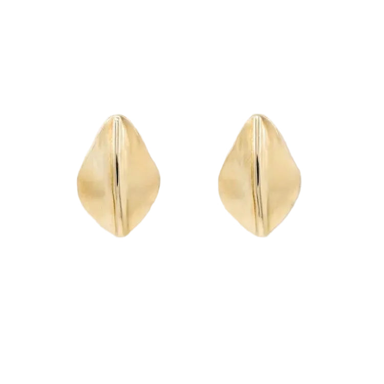 Bronze Ridge Fan Stud Earrings