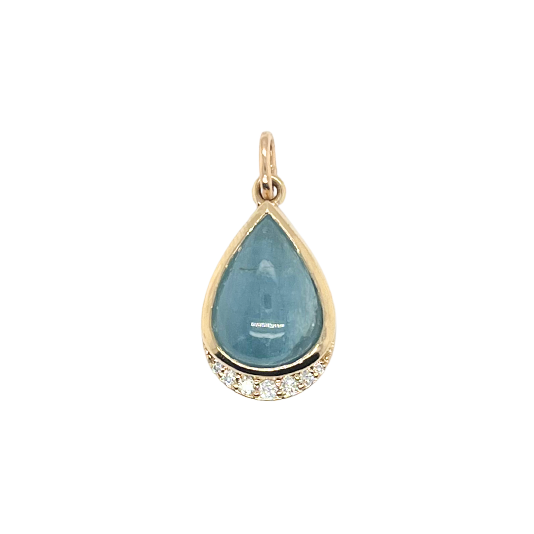 One Of A Kind Pear Aquamarine Pendant