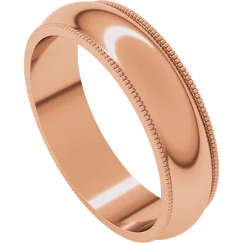 Milgrain Edge Half Round Band