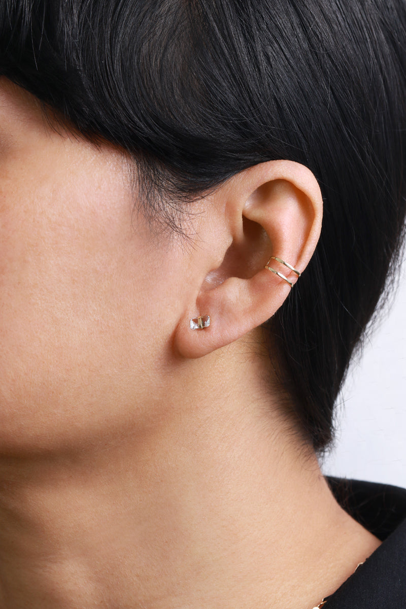 Bezel Wrapped Aquamarine Studs - Melissa Joy Manning Residency