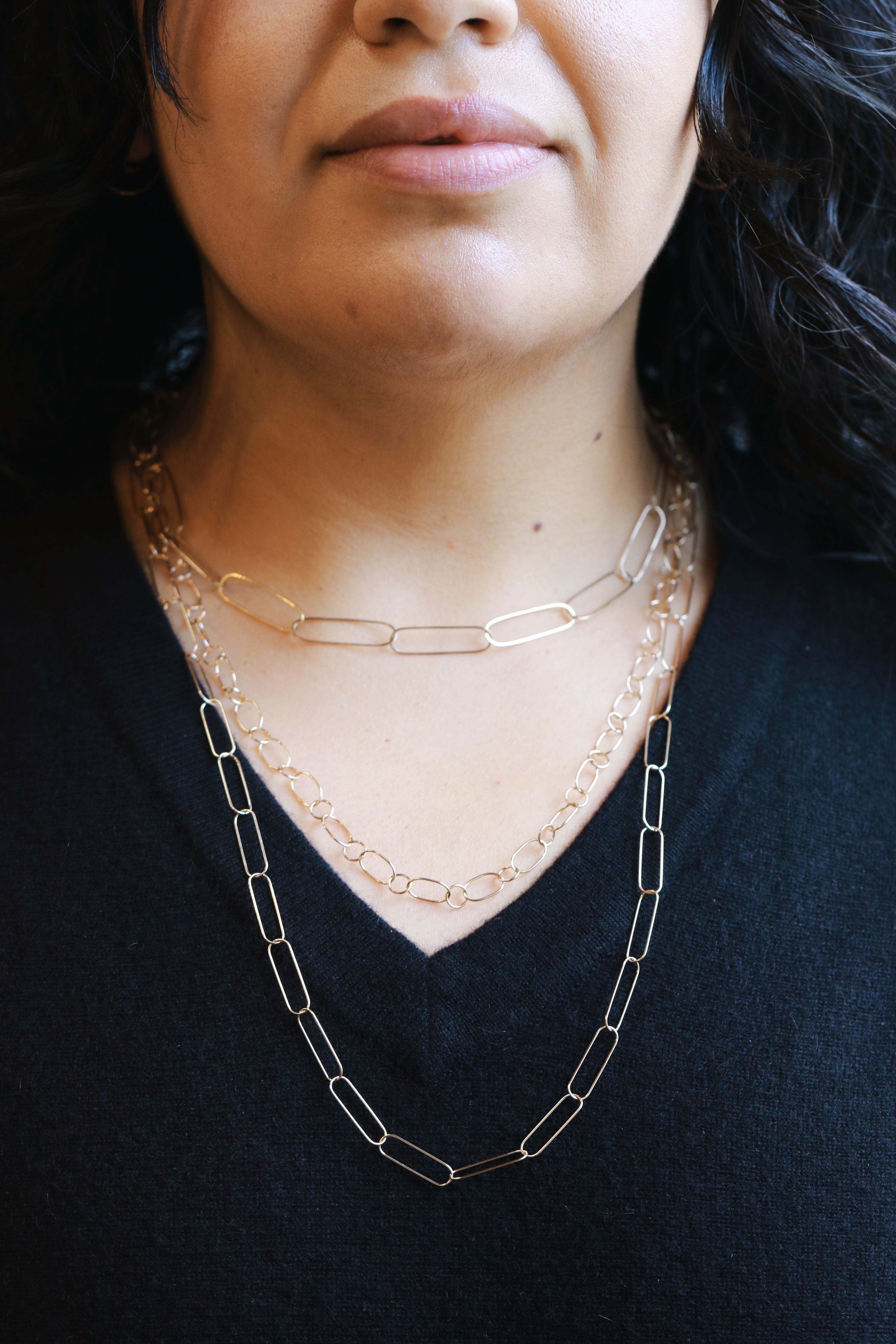 Oval and Round Link Chain Necklace - Melissa Joy Manning Residency