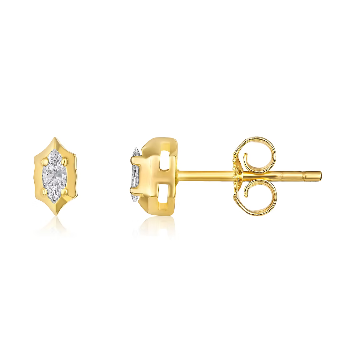 Diamond Marquise Spike Stud Earrings