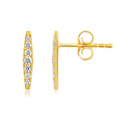 Tapered Diamond Bar Studs