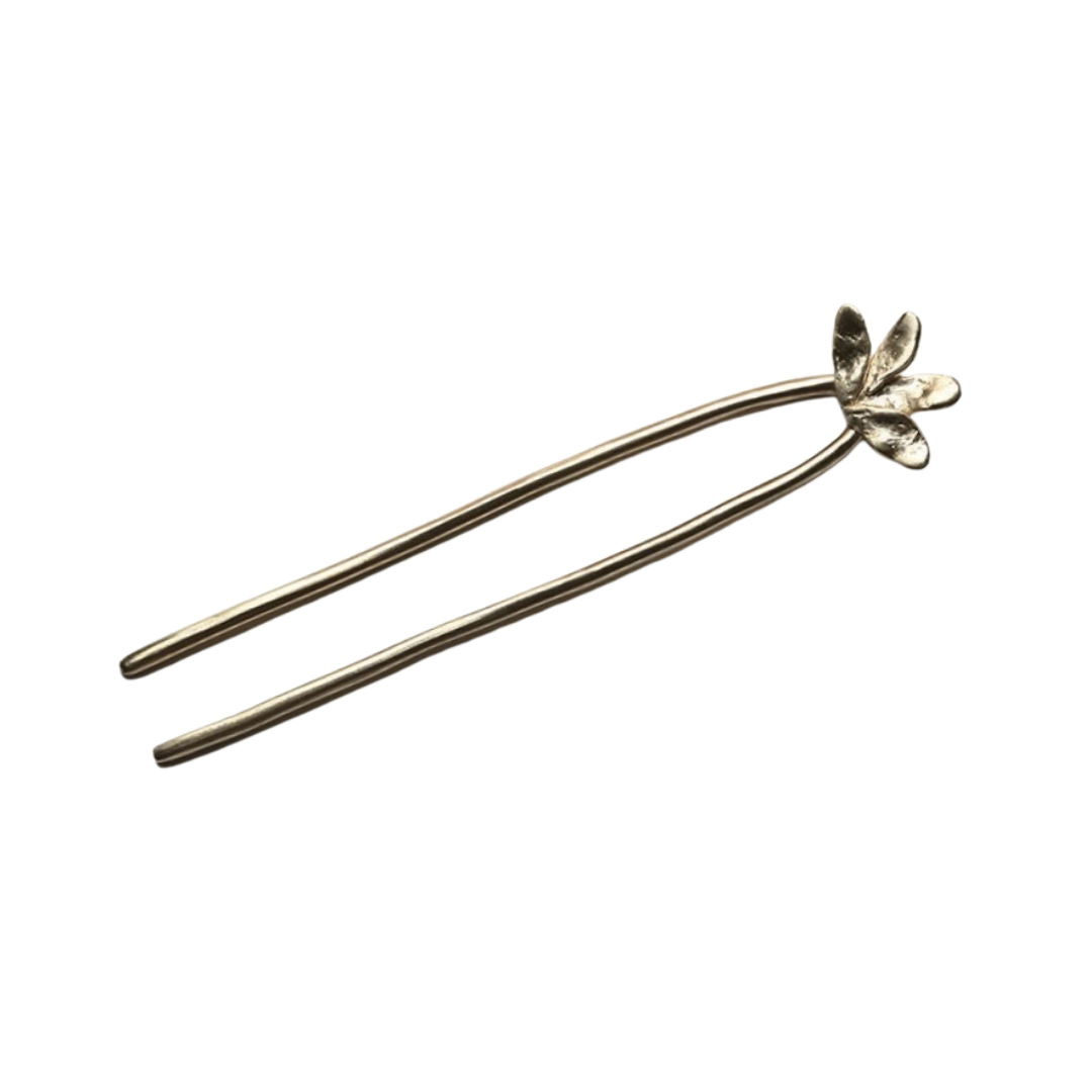 Lotus French Brass Hair Pin — 8.6.4 Trunk Show
