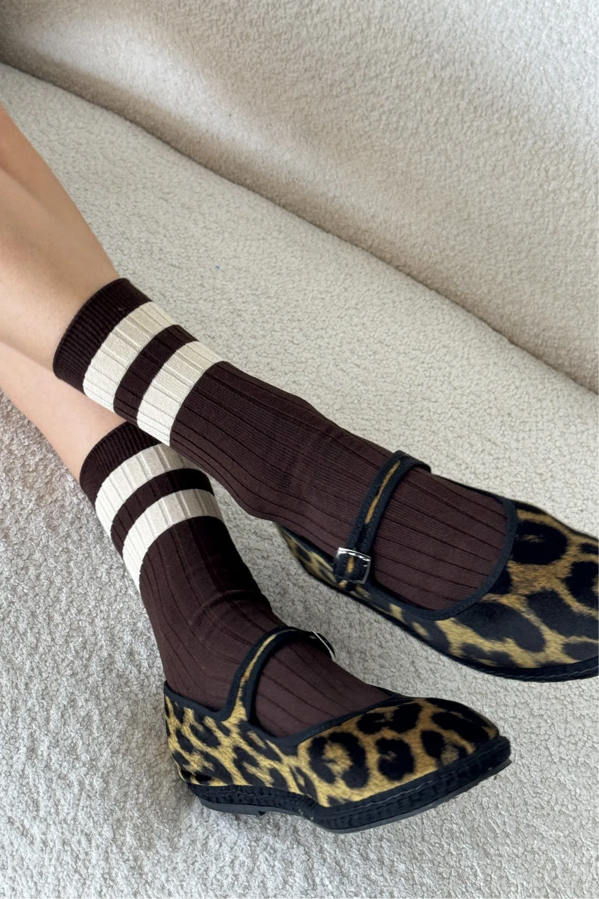 Le Bon Shoppe Her Varsity Socks - Espresso