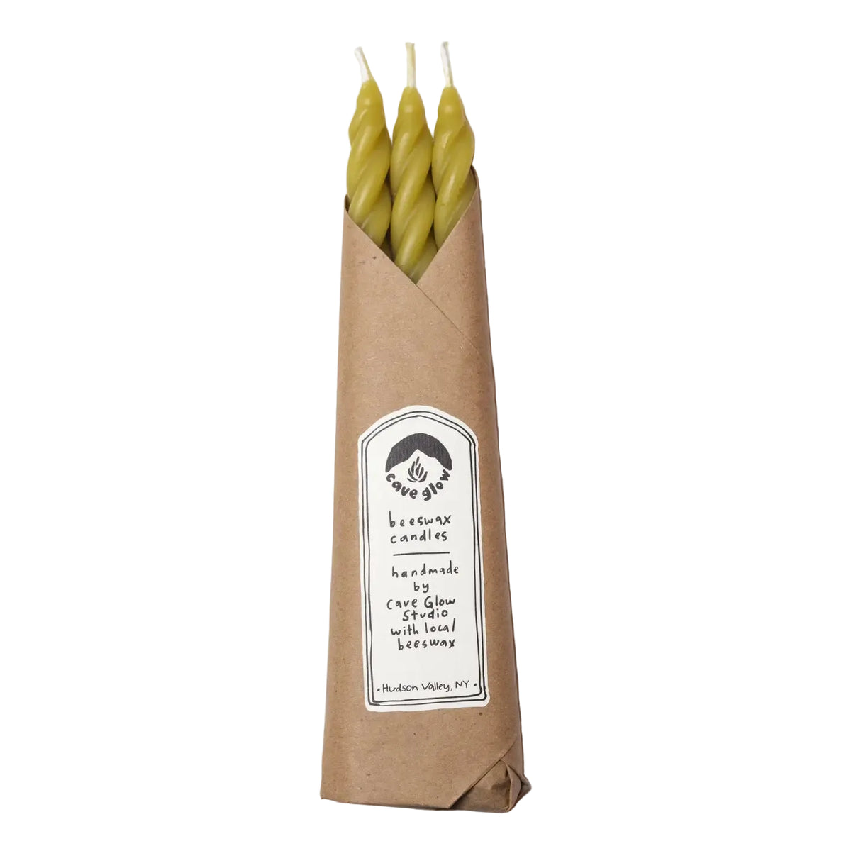 Chartreuse Spiral Beeswax Candles - Set of 3