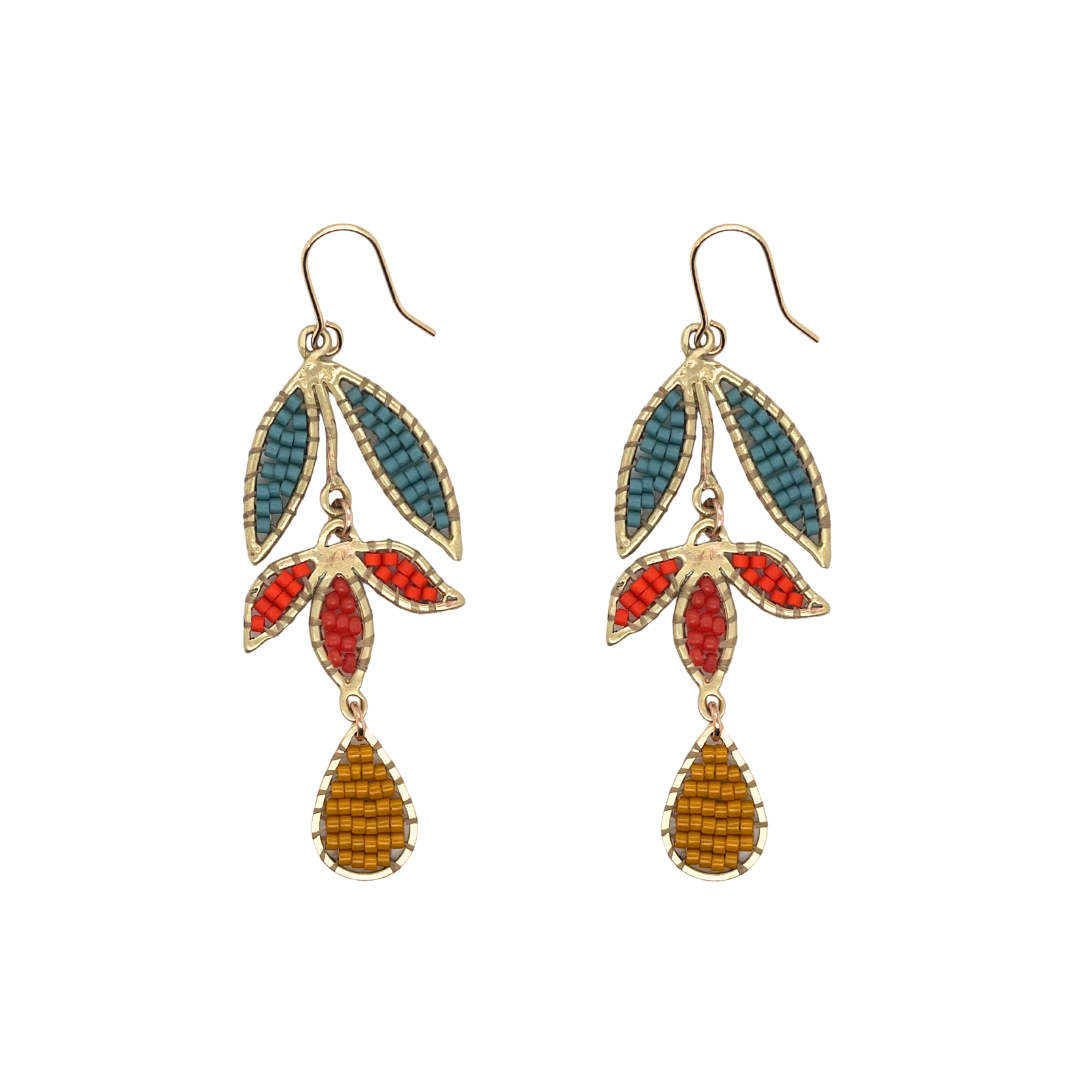 Wild Lotus Earrings - Autumn