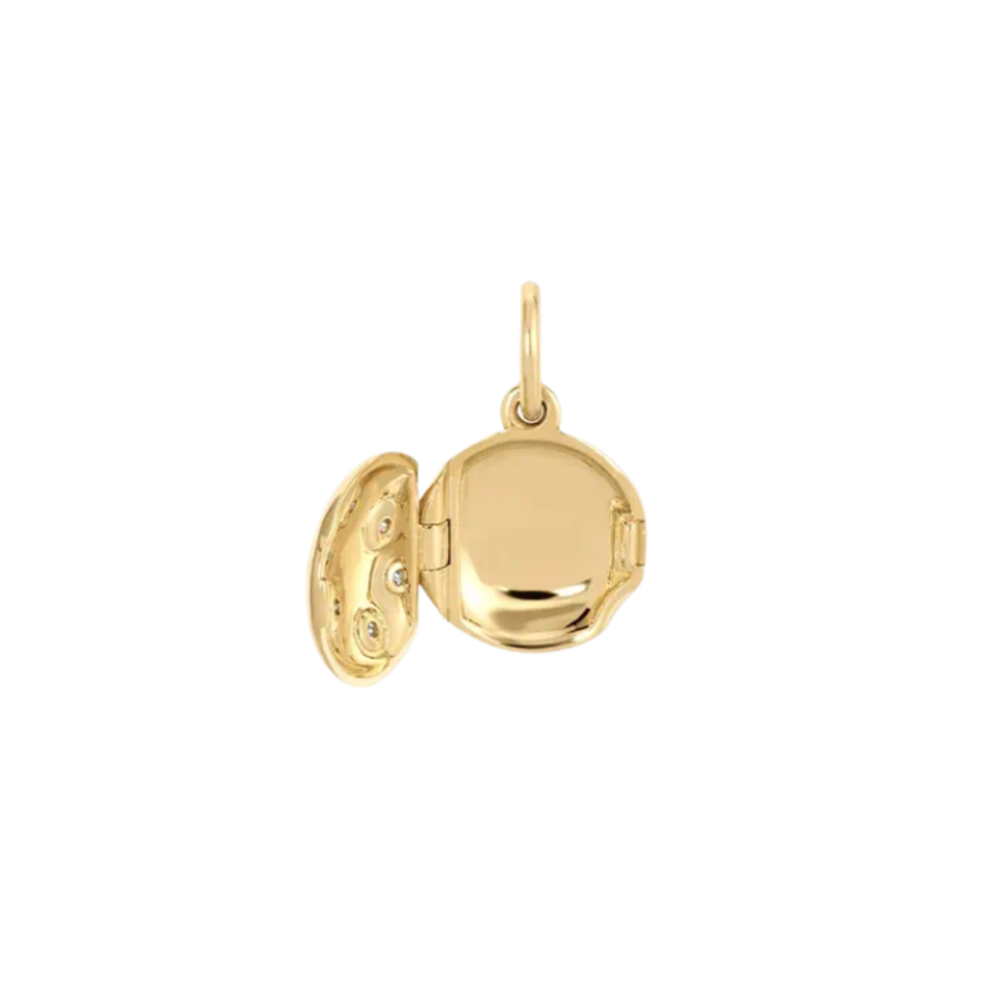 Groovy Diamond Disc Locket Mini Charm