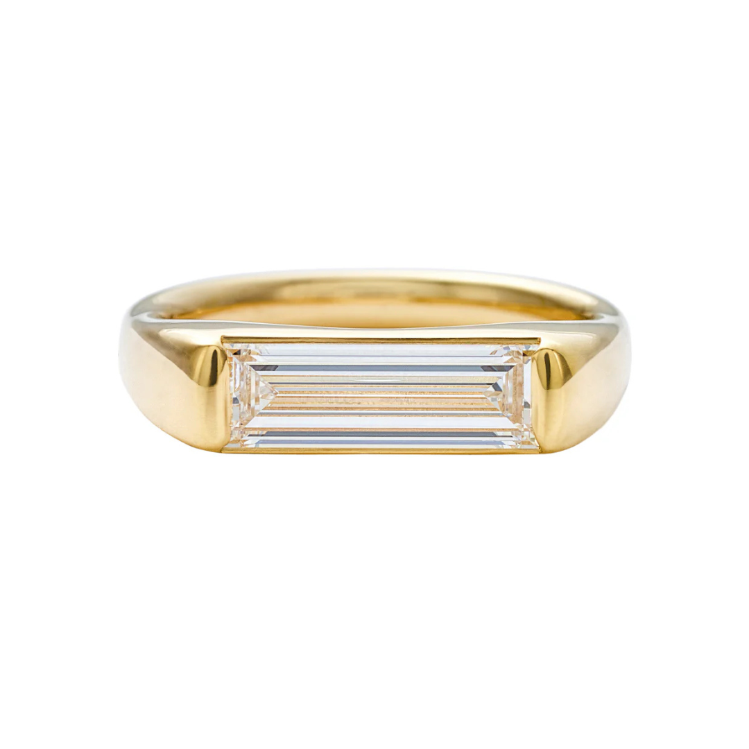 Minimalist Solitaire Baguette Cut Diamond Ring