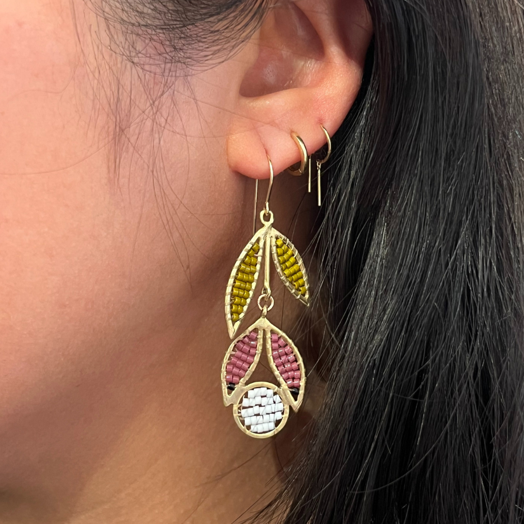 Wildflower Earrings - Plum