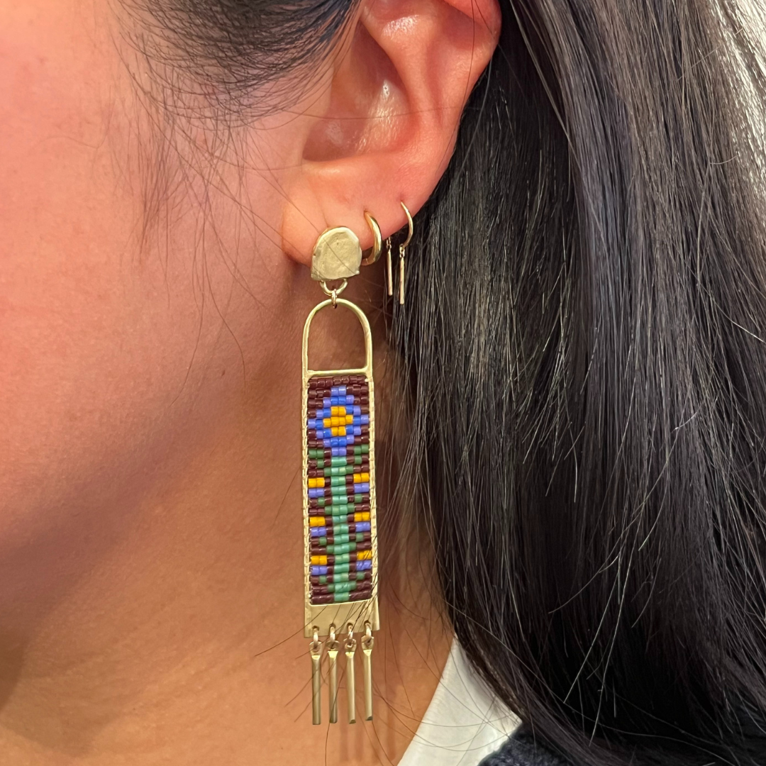 Folk Minaret Earrings - Earth