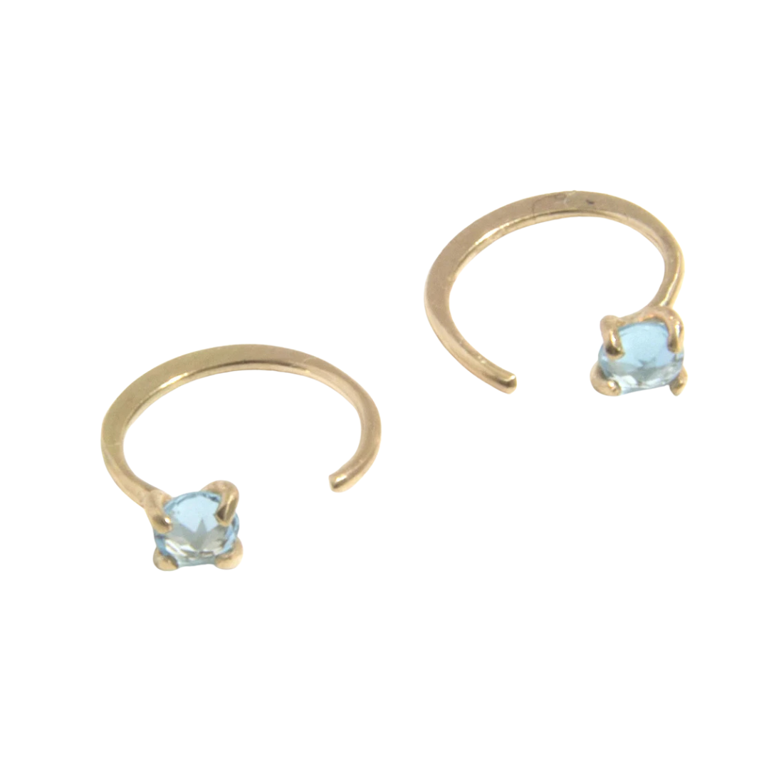 Blue Topaz Hug Earrings