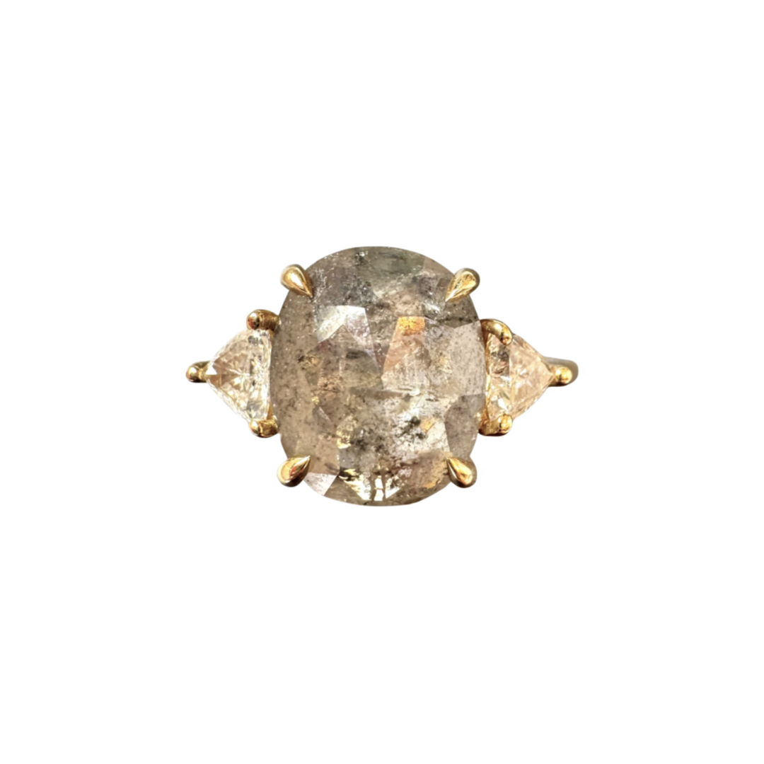 One of a Kind Dark Grey Rosecut Diamond Ring — Commitment, Curated