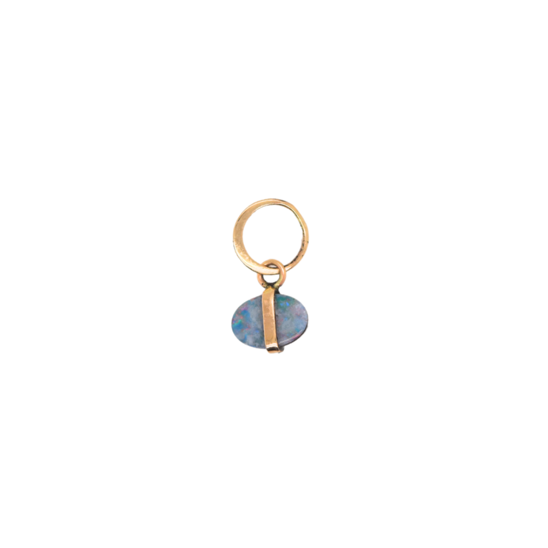 Bezel Light Blue Australian Opal Charm