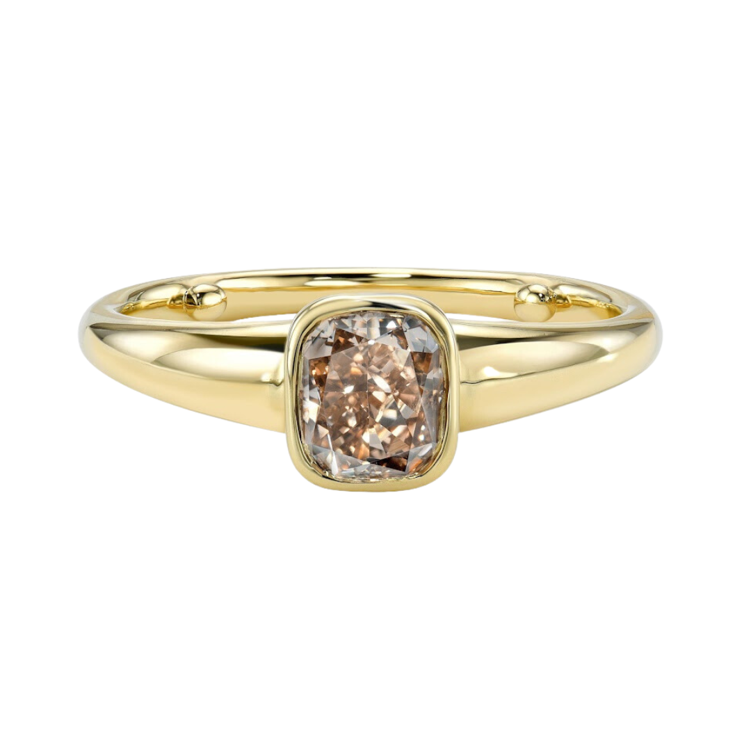 Bubble Solitaire with Cushion Cut Champagne Diamond — Commitment, Curated