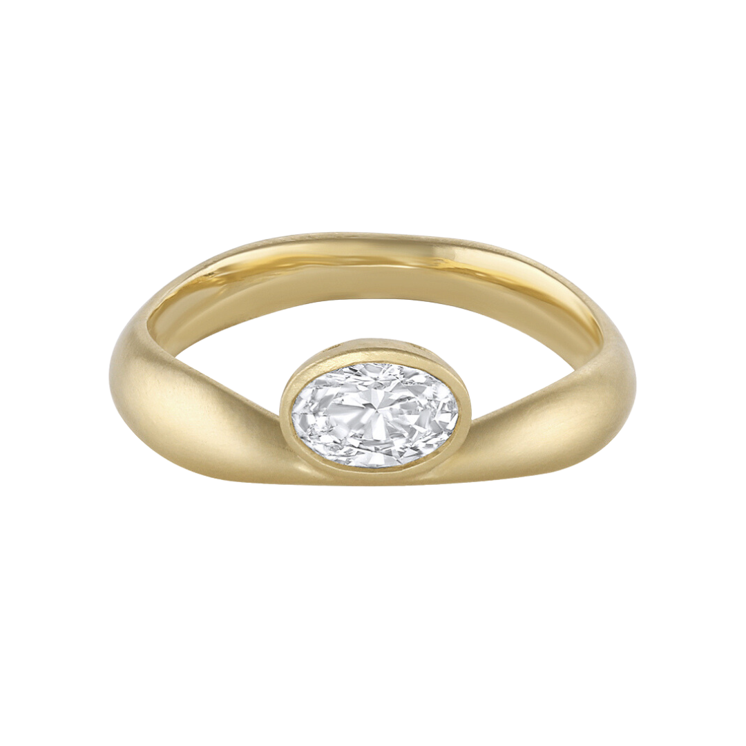 Float Solitaire with Oval Cut Diamond — Commitment, Curated