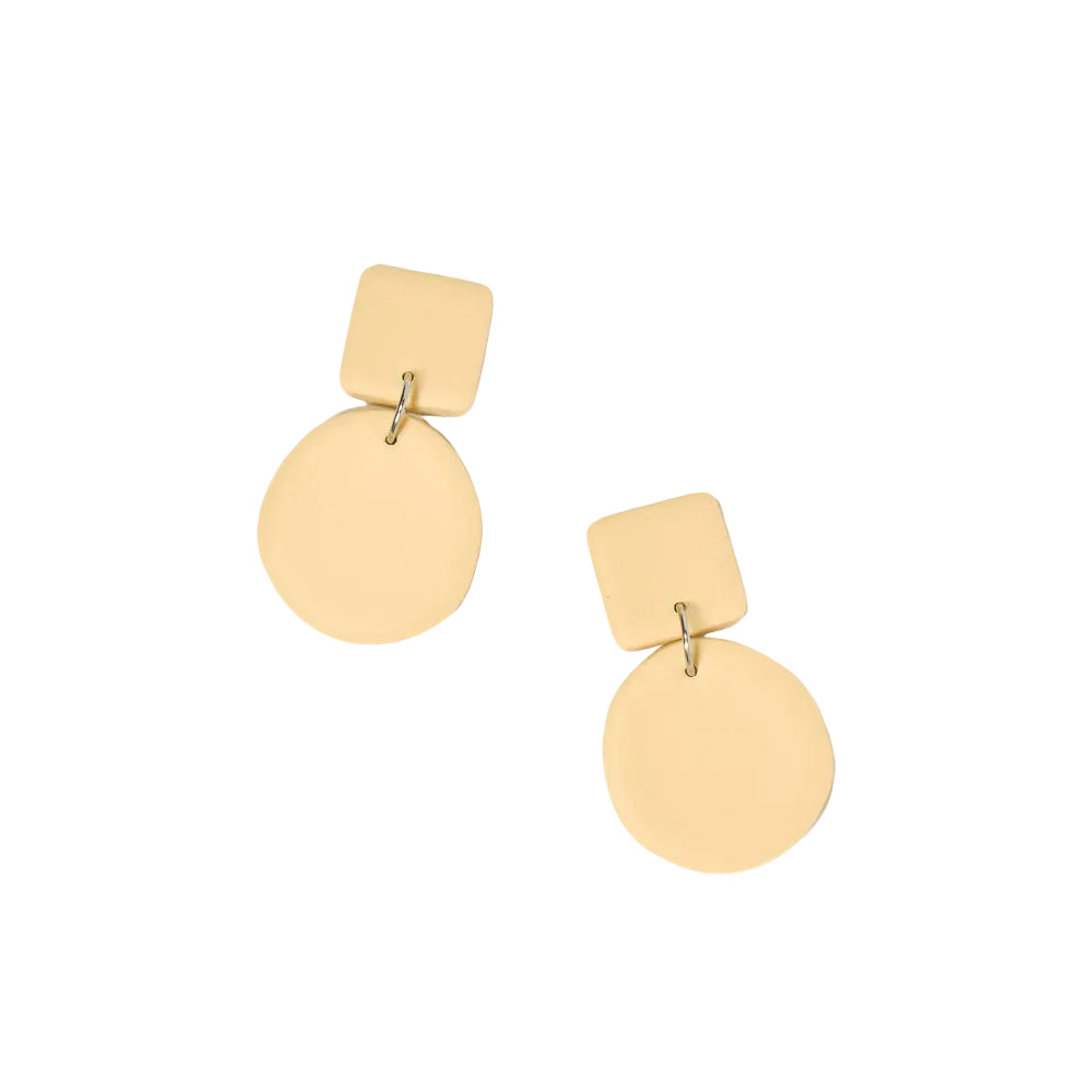 Square Circle Dangles - Pale Ochre