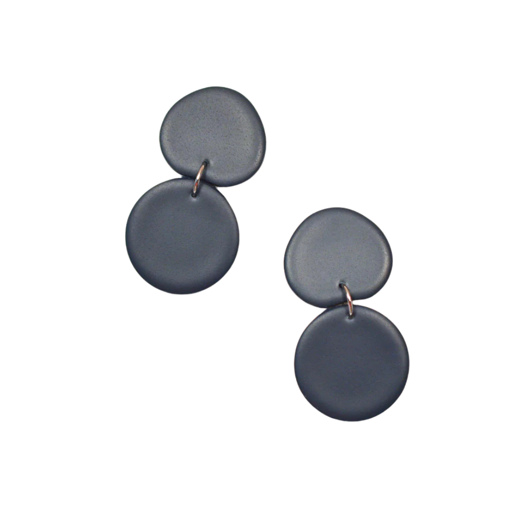 Circle Drop Earrings - Midnight