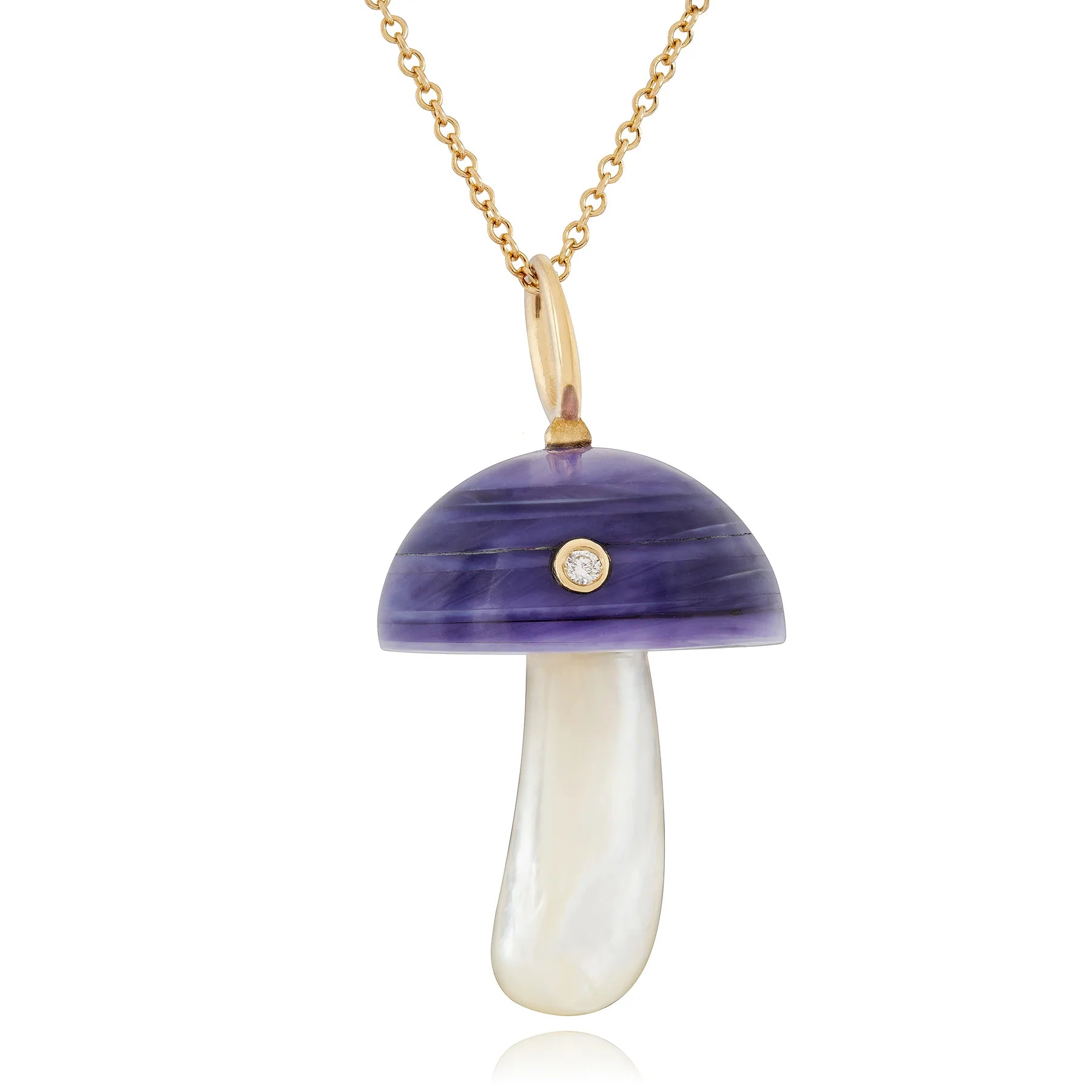 Purple Clam Shell Mushroom With Diamond — Maura Green Trunk Show