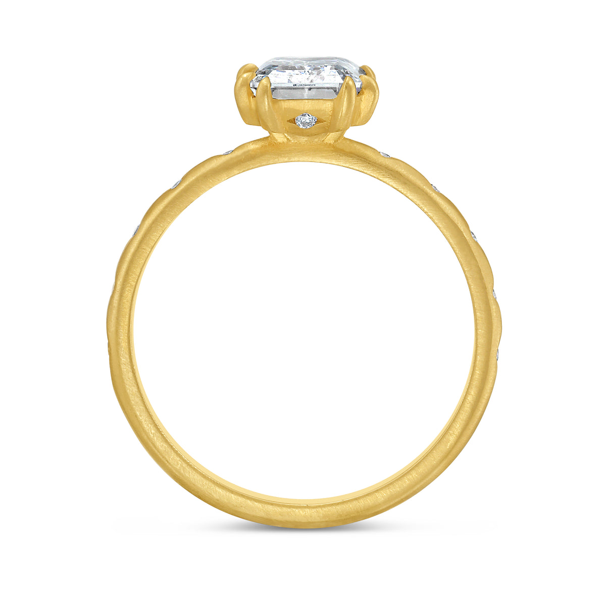 Emerald Cut Diamond with Prongs Ring