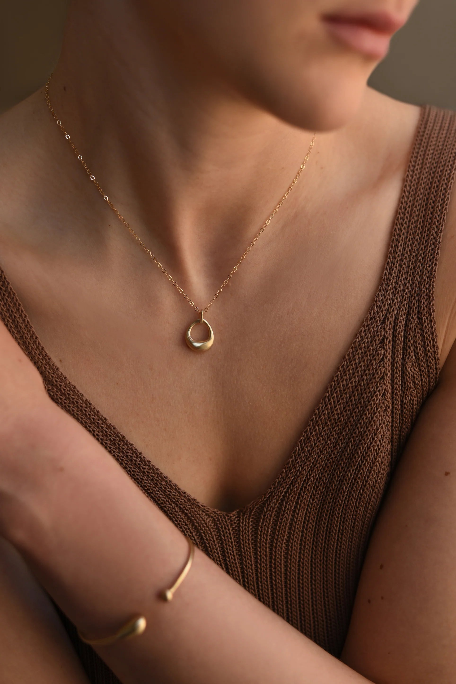 Organic Open Circle Necklace
