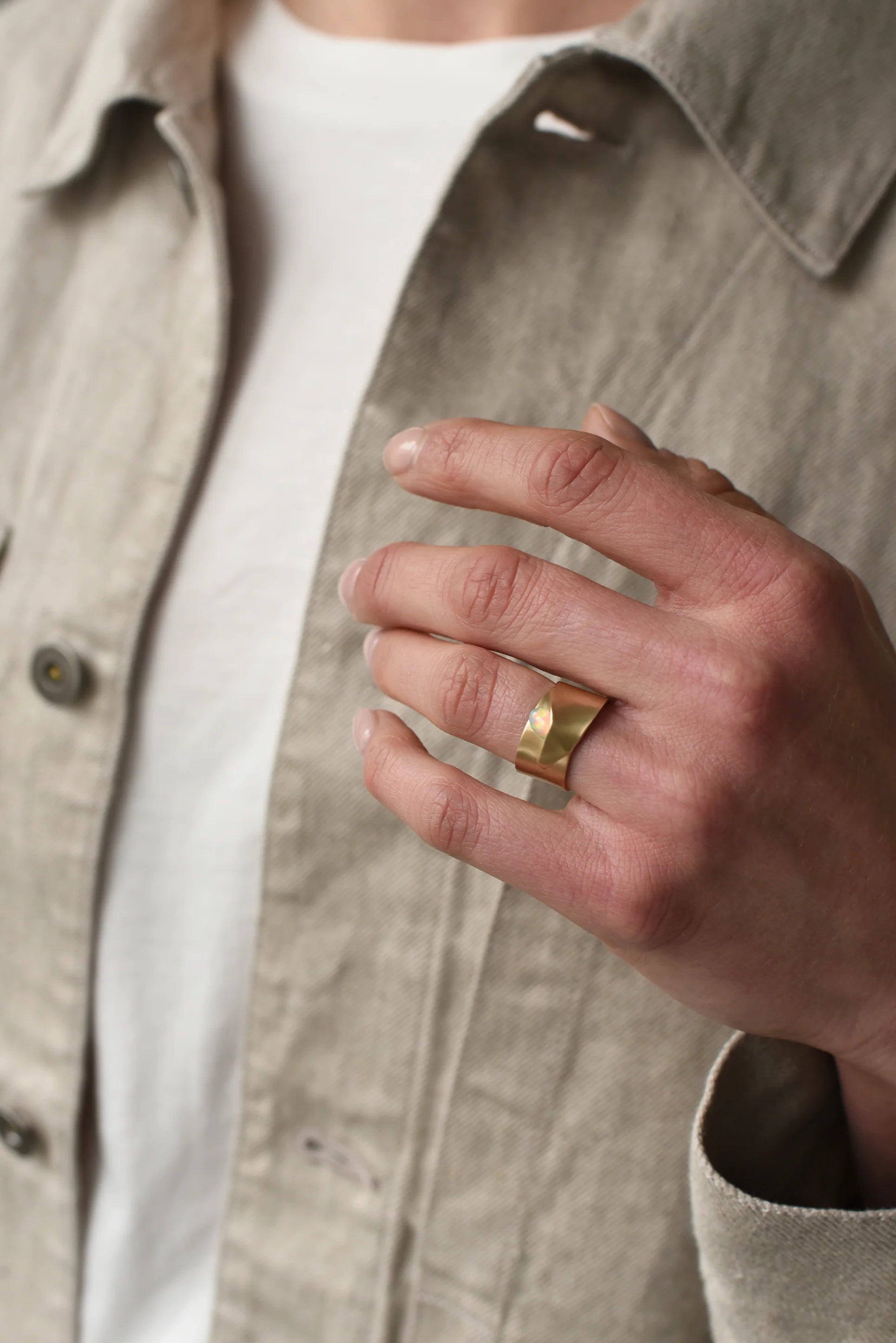 Organic Wrapped Opal Ring