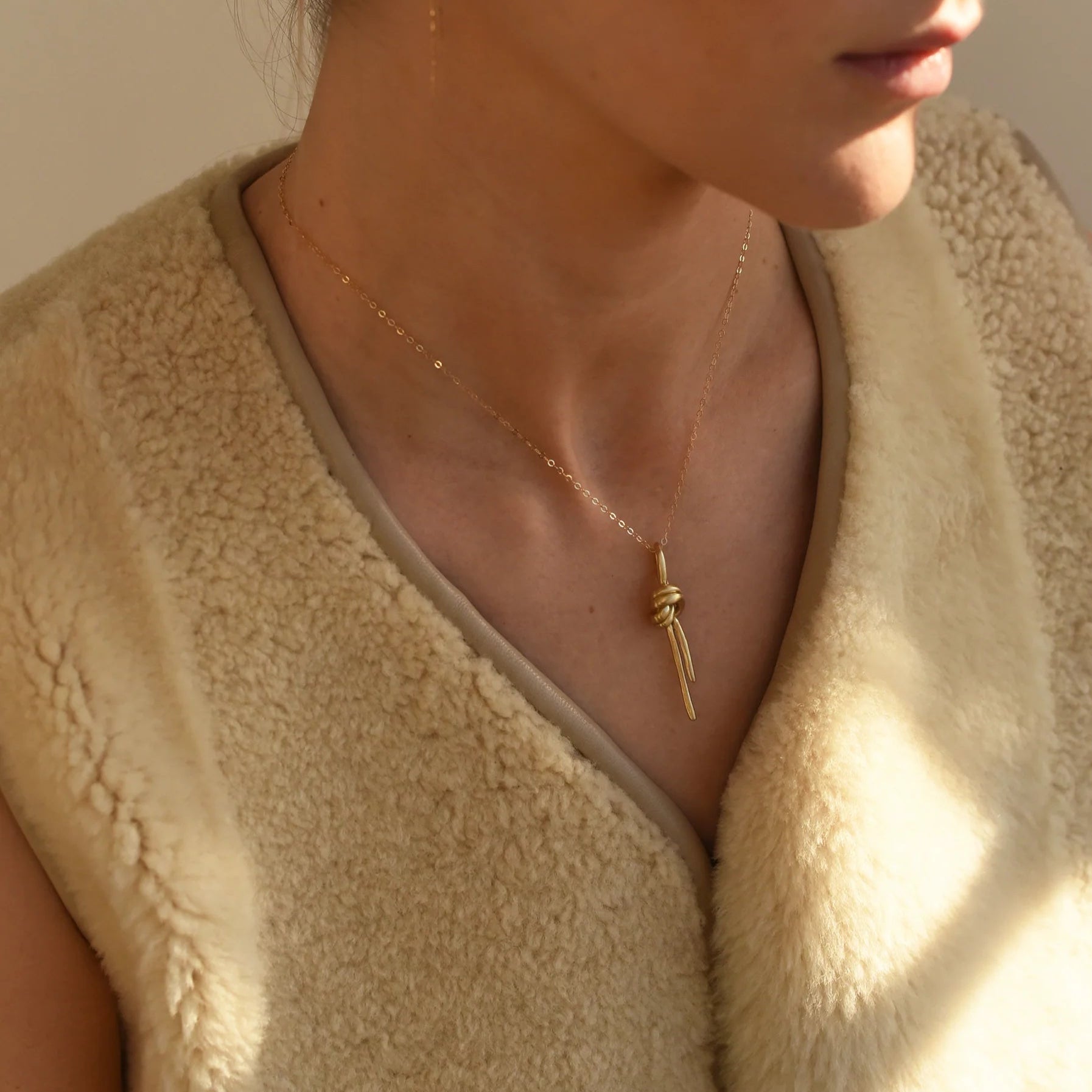 Brass Knot Necklace