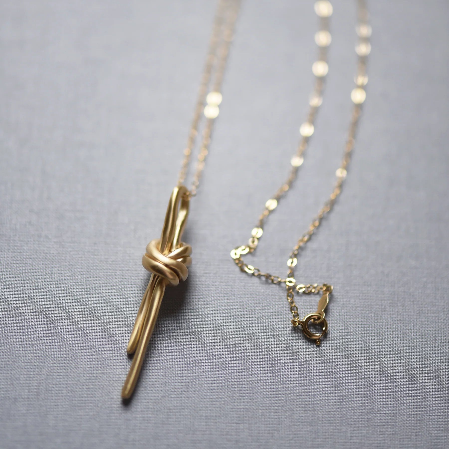 Brass Knot Necklace