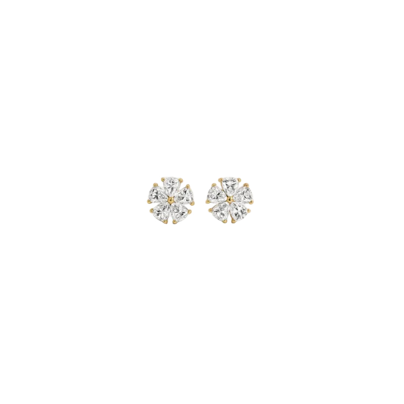 Diamond Flower Stud Earrings