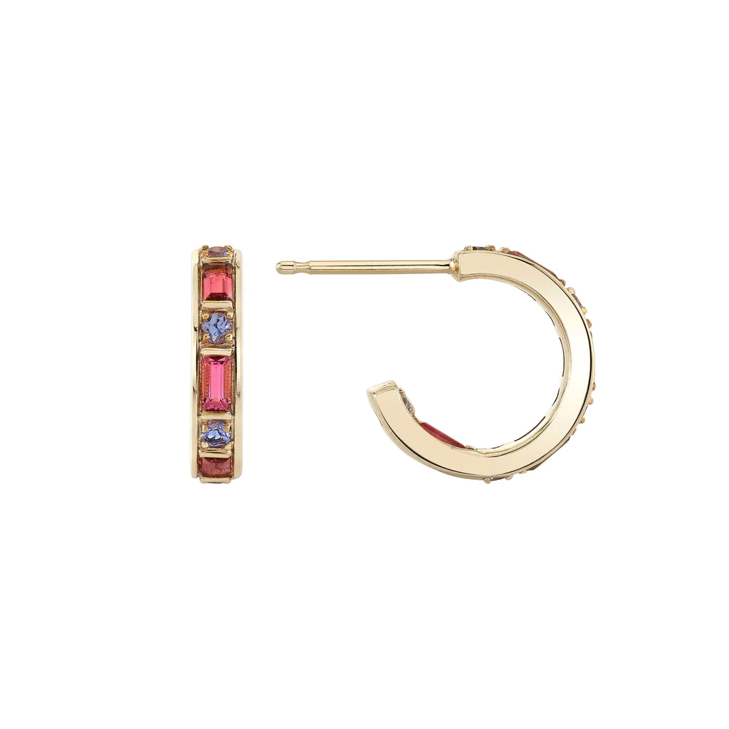 Dahlia Gemstone Hoops