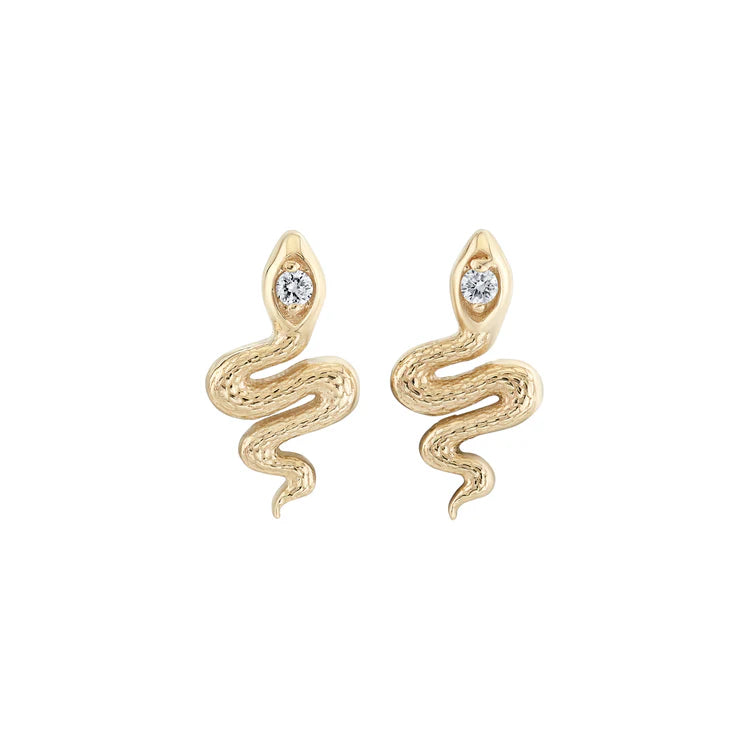 Diamond Head Snake Studs