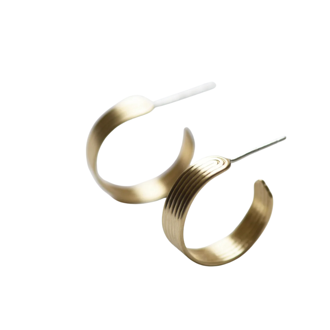 Ribbed Hoop Earrings