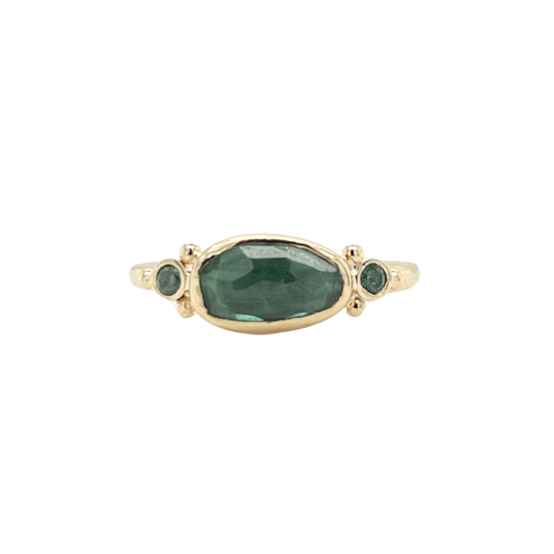 Teal Green Tourmaline Ring