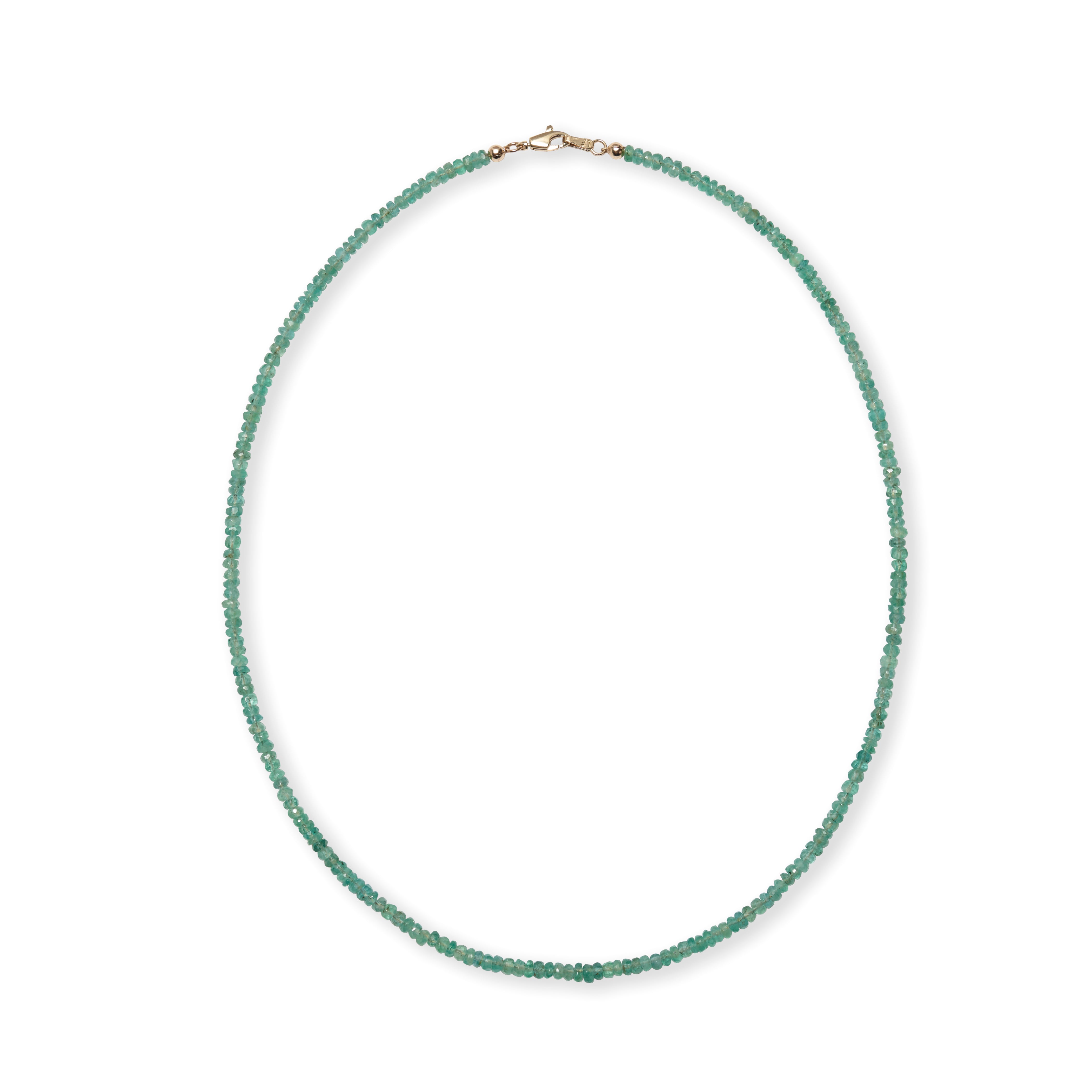 Tiny Beaded Emerald Necklace — Charm + Chain Trunk Show