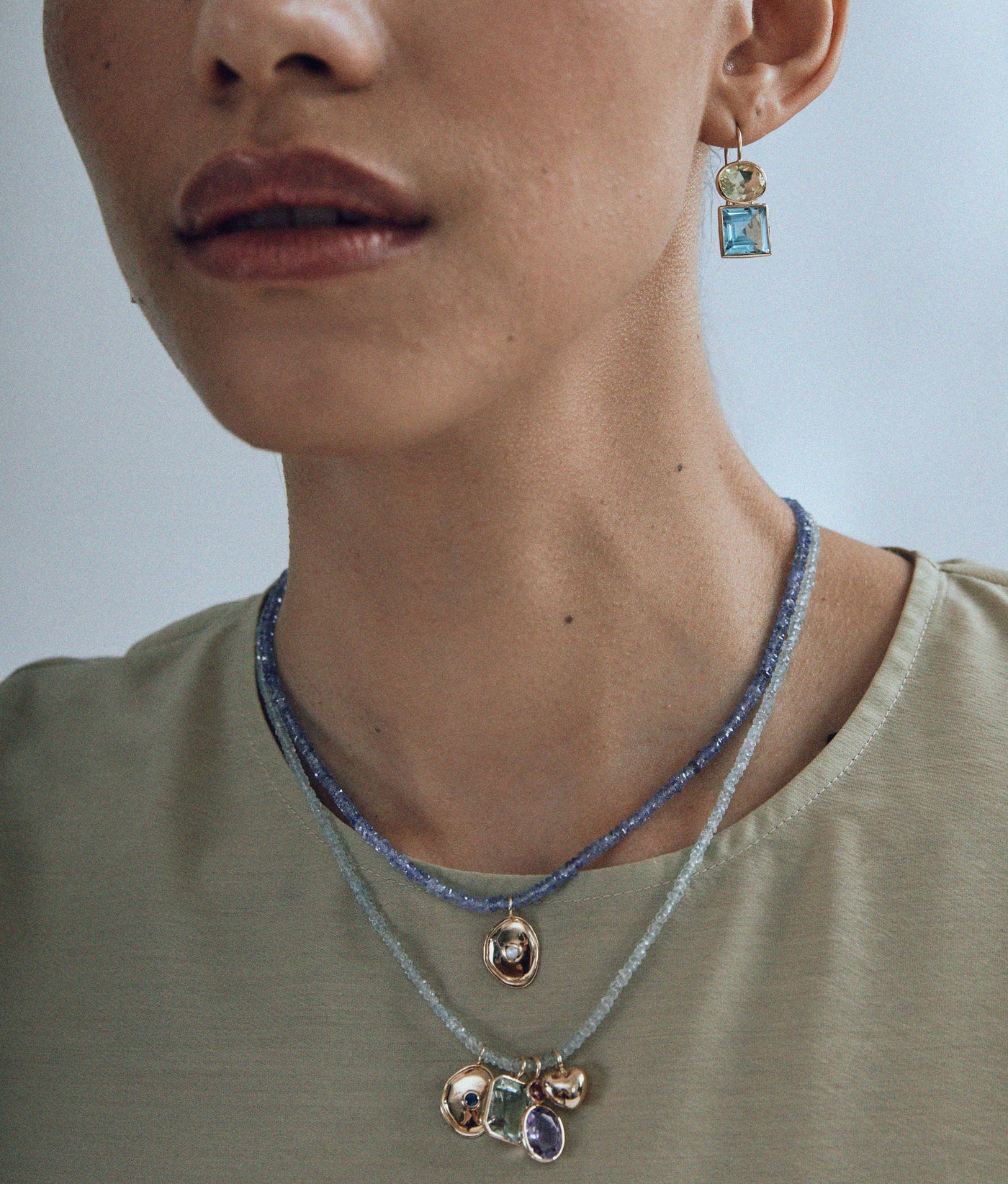 Tiny Beaded Tanzanite Necklace — Charm + Chain Trunk Show