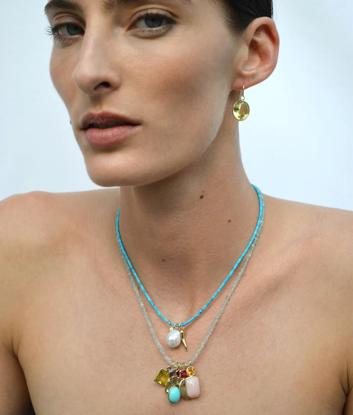 Freshwater Pearl + 14k Gold Necklace Charm