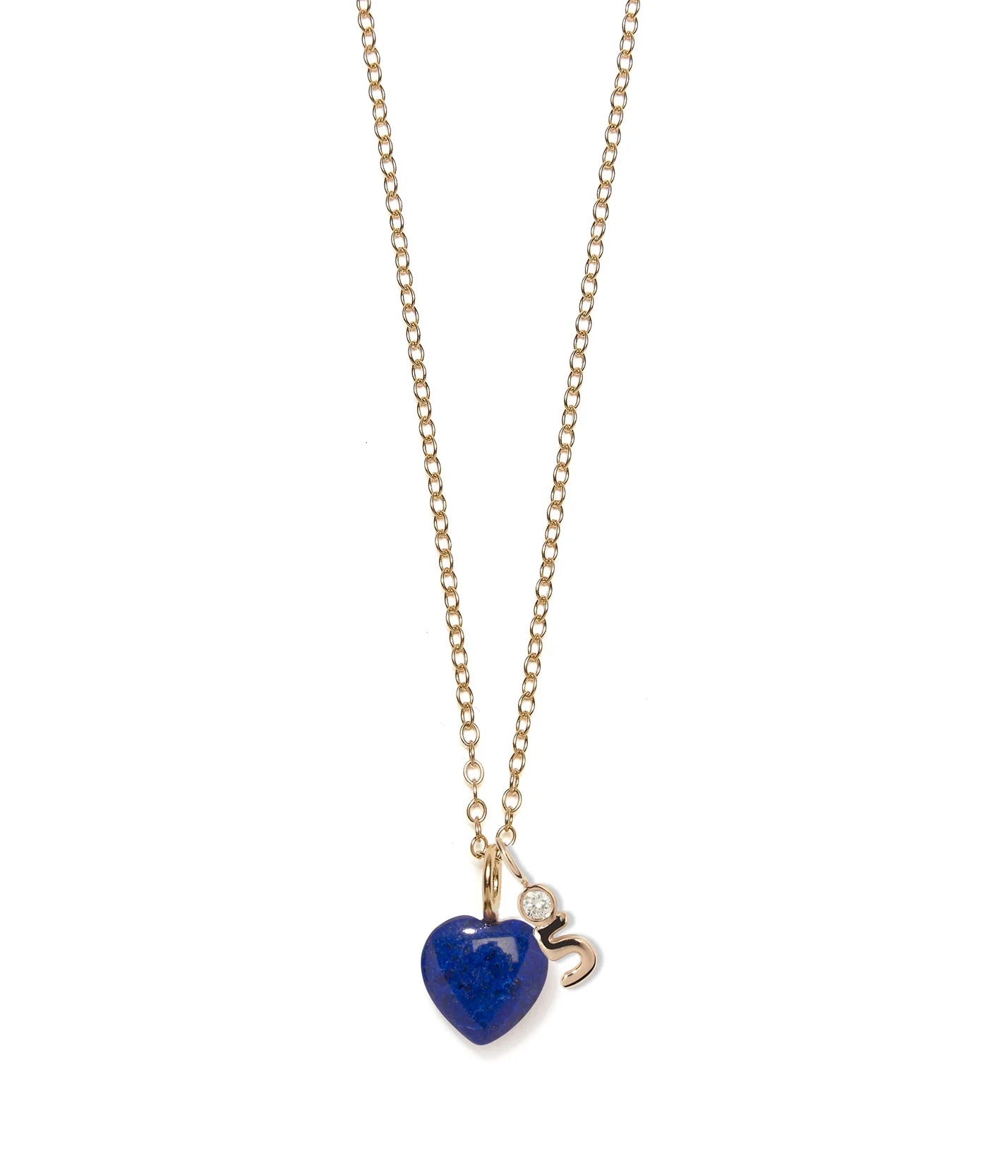 Puffy Lapis Heart Charm — Charm + Chain Trunk Show