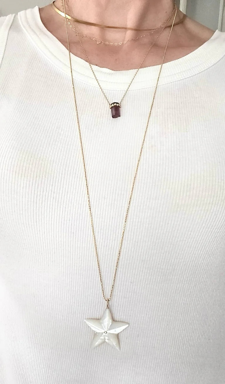 Large Mother of Pearl and Diamond Star — Maura Green Trunk Show
