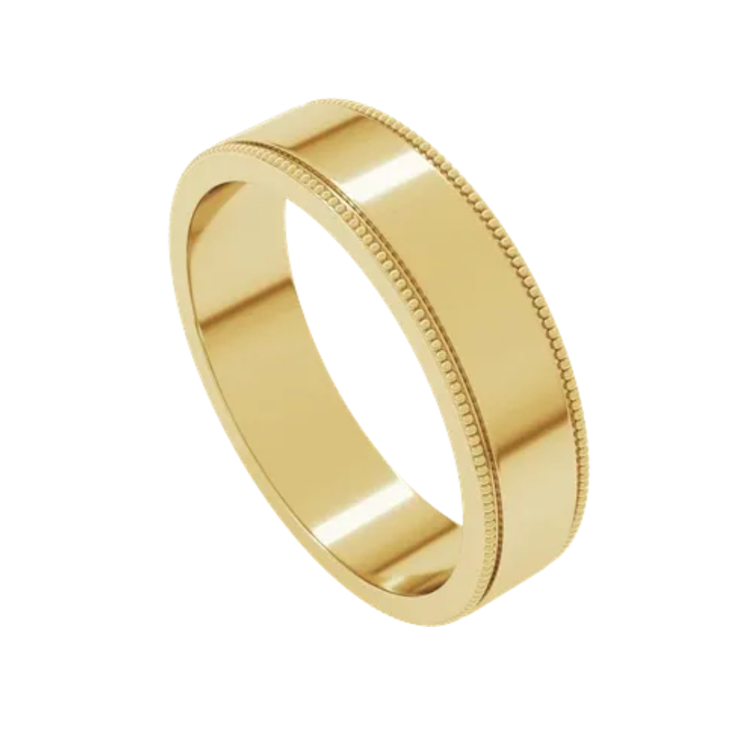Milgrain Edge Flat Band