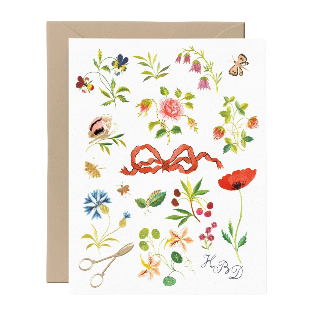 Flowers & Bows Happy Birthday Card