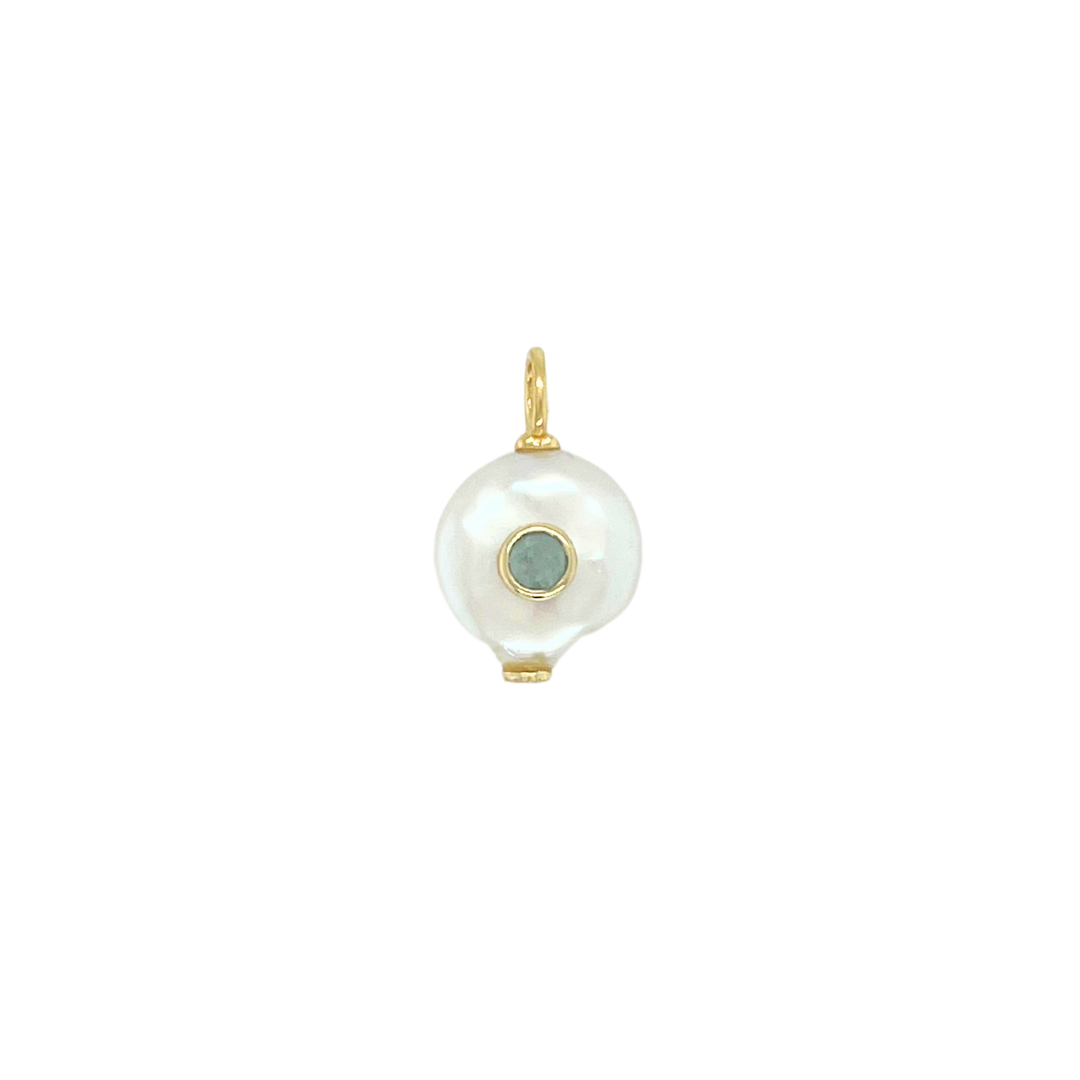 Aquamarine + Pearl Gemmie Charm