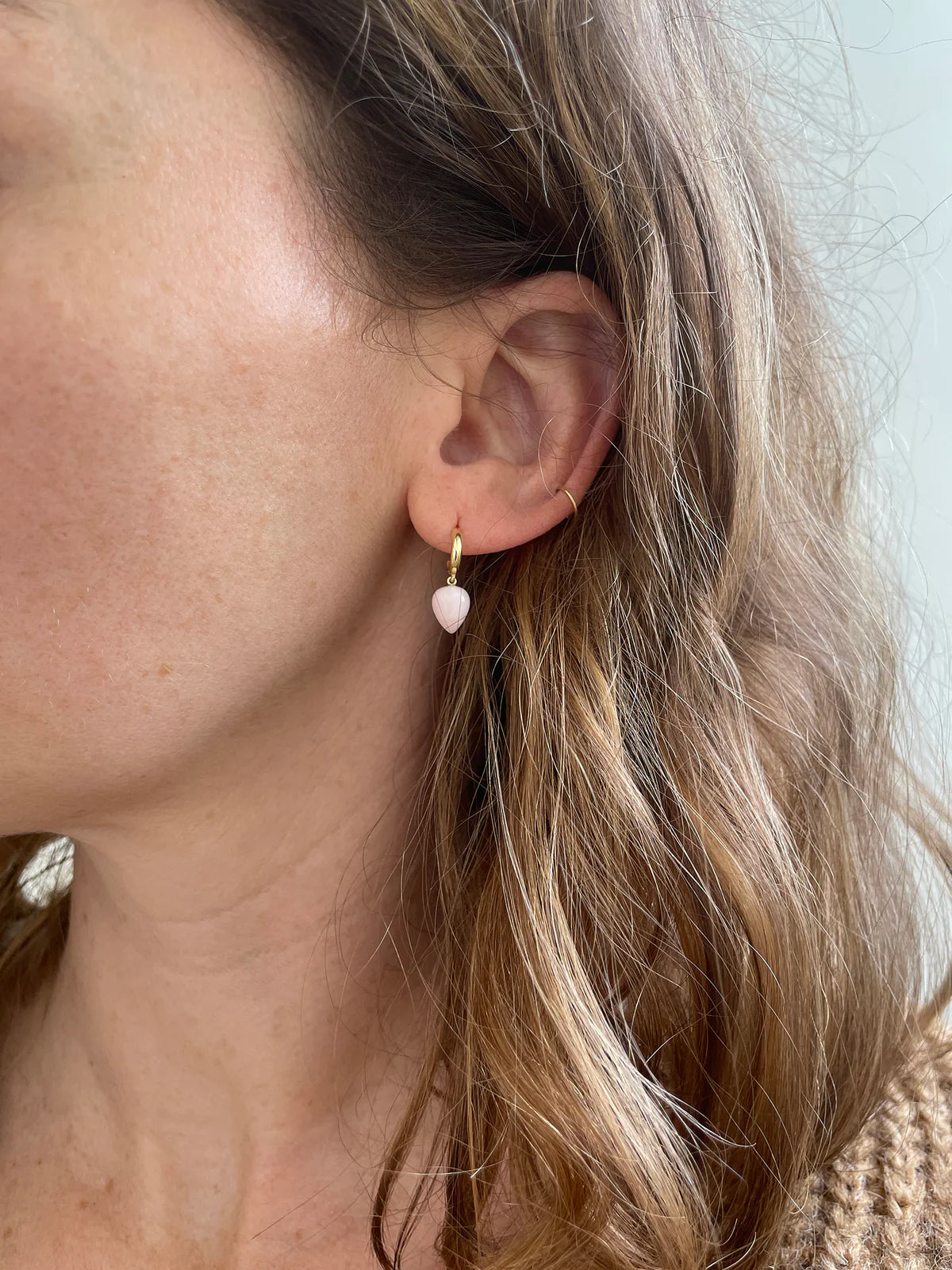 Huggie Hoops - Pink Opal — Tura Sugden Residency