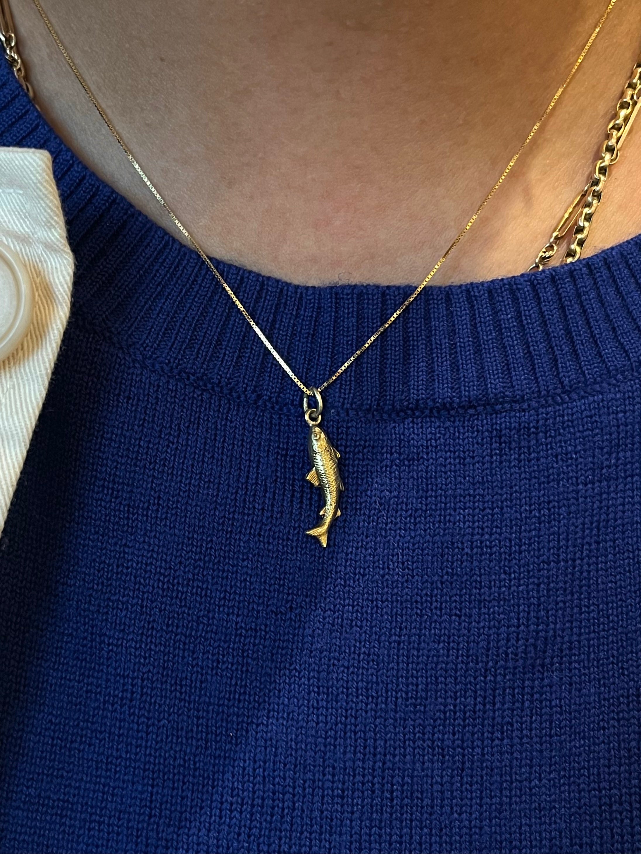 Vintage 14k Gold Fish Charm