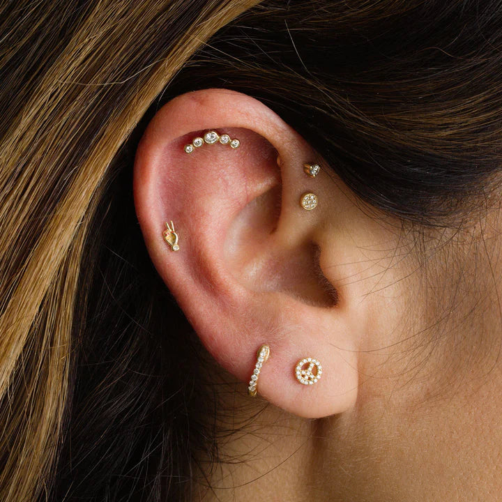 Peace Hand Threaded Flat Back Earring
