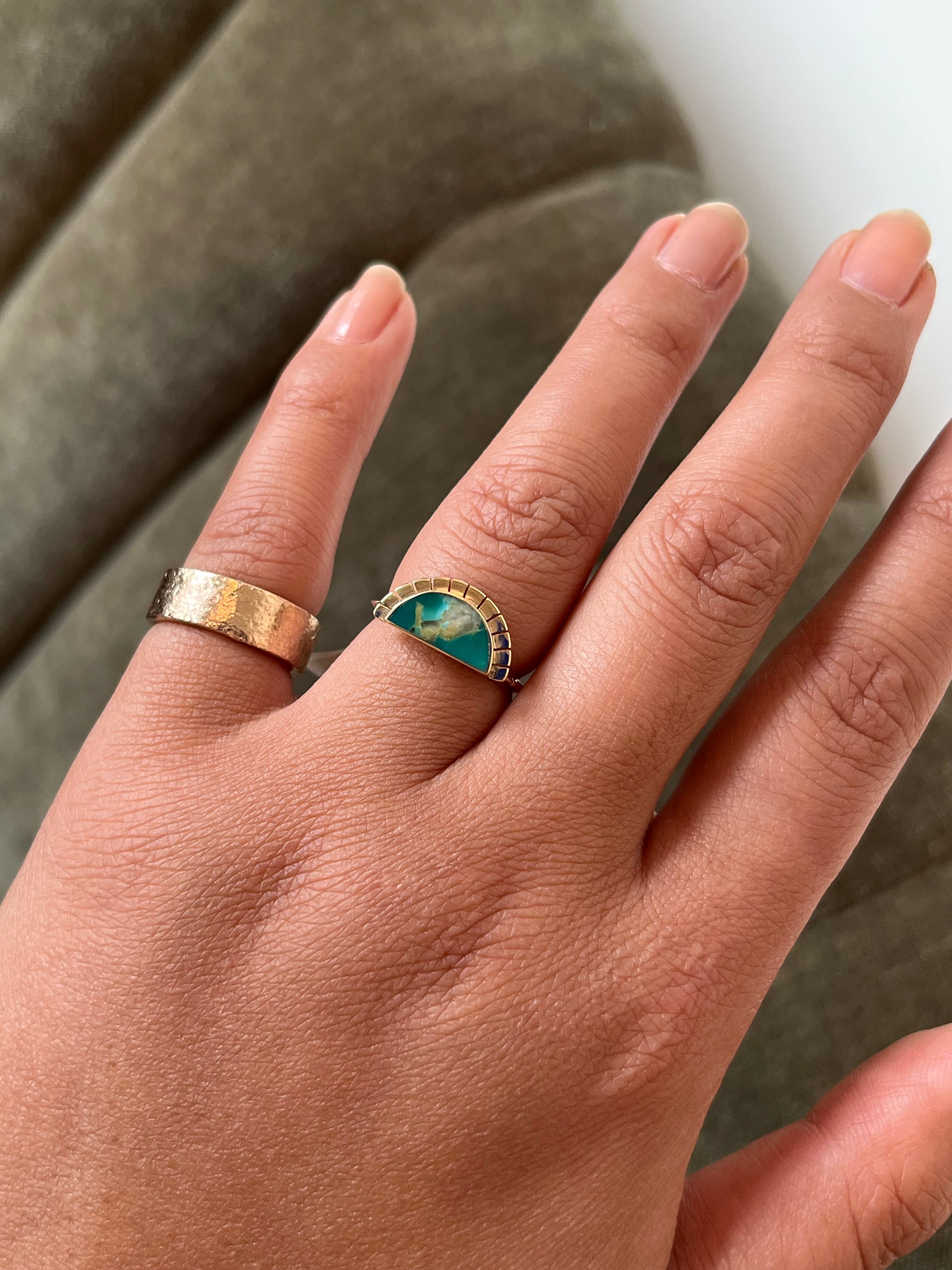 Selene Gold Green Turquoise Ring — Young in the Mountains Trunk Show